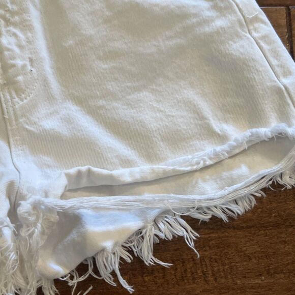 ROLLA'S Dusters High Rise HR Slim WHITE Jean Shorts Distressed size 24 - Picture 8 of 8